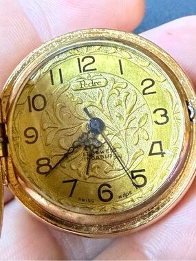 70s Gold Pocket Watch Pendant
